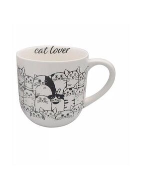 Modern Expressions Cat Lover Black & White Cat Mug Cup